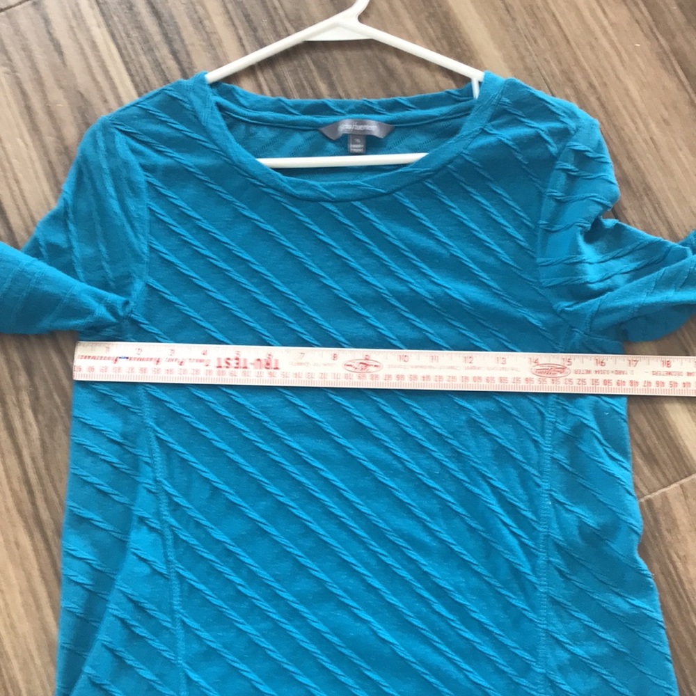 🟢Turquoise Diagonal Knit Top - Picture 4 of 8